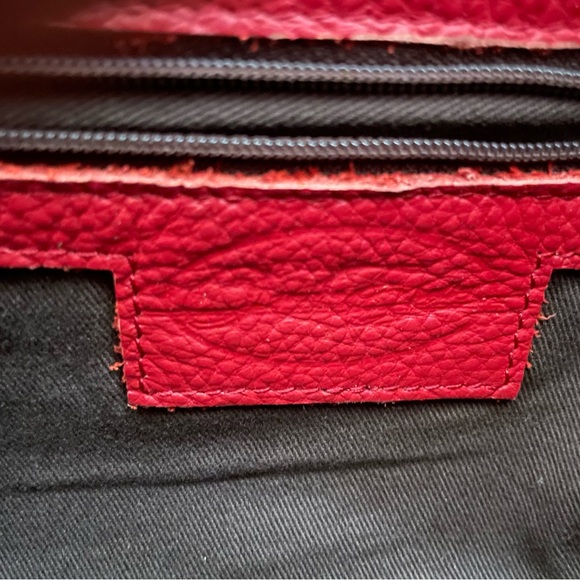 Onna Ehrlich Red Leather Satchel - Picture 9 of 12